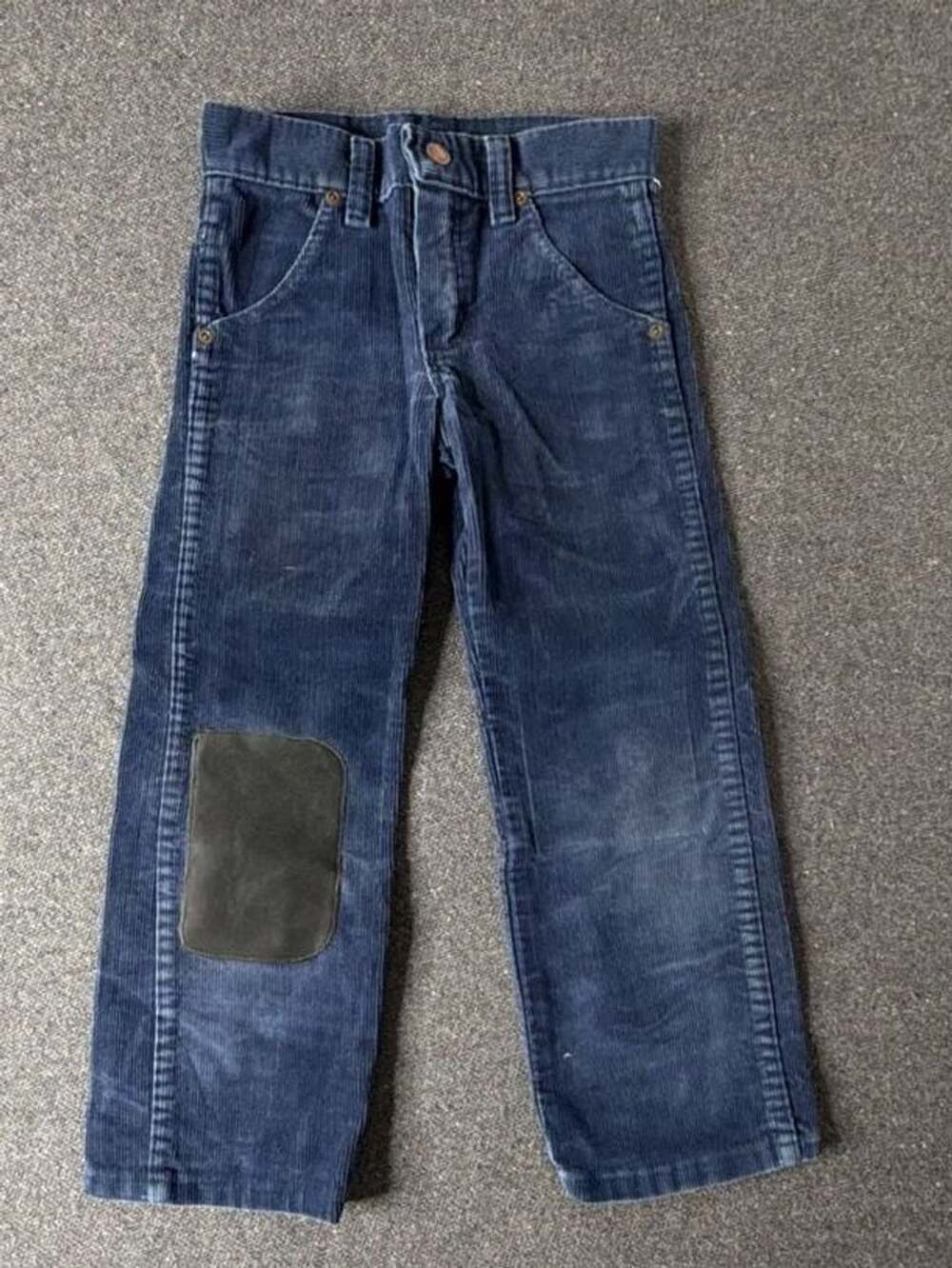 Vintage Power Corduroy Blue Corduroy Pants Boys Size Patch Knee